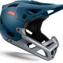 OutdoorMaster Full Face Mountain Bike Helmet for Men & Women-Two Removable Chin Pad Mountain Bike Helmet Grizzly, Ventilation Lightweight Racing Downhill DH BMX MTB Helmet (Small, Azure Blue)