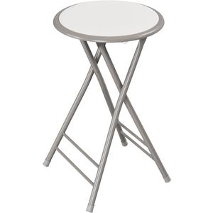 Lavish Home Folding Stool - Backless 24-Inch Stool with 225lb Capacity for Kitchen or Rec Room - Portable Indoor Counter Bar Stools (White)