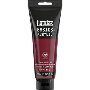 Liquitex BASICS Acrylic Paint, 250ml (8.5-oz) Tube, Cadmium Red Deep Hue
