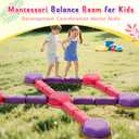 18 Pieces Non-Slip Balance Beam Stepping Stones for Kids 3 Years + Stackable Obstacle Course Balance Board for Toddlers Thicken Plastic Hold up 220LBS Indoor Outdoor Sensory Toy