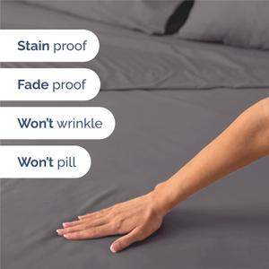 Bedding Fitted Sheets Grey Size 80x78 in Comfy, Breathable & Cooling Bed Sheet