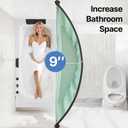 Curved Shower Curtain Rod, Rust Resistant, Adjustable Length 42-73 inches for Shower, Bathroom, Hole Punch Required.
