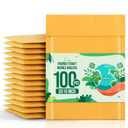 Fuxury Bubble Mailer 6x10" 100 Pack Kraft Padded Envelopes Usable Size 6x9" Kraft Bubble Envelopes for CDs, Video Games, Book Thick Padded Mailers #0 Small Yellow