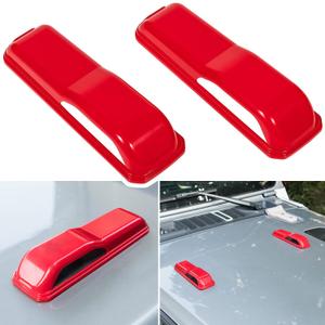 Engine Hood Hinge Cover Trim Exterior Accessories Decoration for 2018-2025 Jeep Wrangler JL JLU Sports Sahara Freedom Rubicon Unlimited Gladiator JT 2-Door & 4-Door (Red 2PCS)