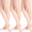 Girls Women Dance Ballet Tights Convertible Transition Leggings for Kids Students Tights 60D (Toddler/Kids/Women) (9-14 Years, 3 Pairs - Ballet Pink)