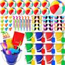 GIFTINBOX Mega Pool Party Beach Party Favors - 72pcs Pool Toys For Kids Ages 3 4 5 6 7 8 Beach Balls Bulk, Kids Sunglasses, Bubble Wands, Summer Toys for Party Supplies Birthday
