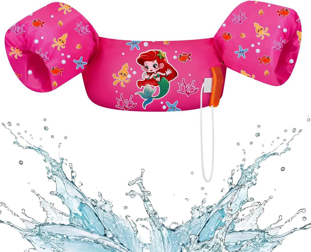 HeySplash Swim Vest for Kids, Toddler Pool Floaties Fit 22-30-40-50-60-66 Lbs, Children Puddle Swimming Jumper Jacket with Safety Buckle, Water Wing Arm Pool Float for Boat Swim Trainer Boy Girl 3-5-6