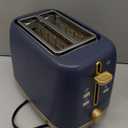 West Bend Timeless 2-Slice Toaster with 7 Browning Levels, Bagel/Waffle/Defrost Settings, High-Lift Lever, Anti-Jam, Easy-Clean Crumb Tray, 2-Slice, Blue/Gold