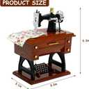 Sewing Machine Mini Music Box, Vintage Sewing Music Box Clockwork Home Crafts Table Desk Decoration Birthday Gift