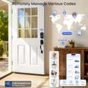 Veise VE017G-H Wi-Fi Smart Fingerprint Front Door Lock Set, Remote App Control, Keyless Entry Deadbolt with Handle, Backlit Keypad, IP55 Weatherproof, Auto Lock, Easy to Install, Matte Black