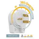 Nema 6-20P 20A 250V Plug 20A T-Blade Industrial Plug, Easy Assembly 20Amp 250Volt USA Canada 3-Prong Male Angled,White Color
