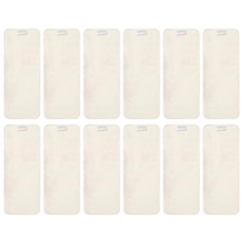 ALVABABY 12PCS Cloth Diaper Inserts - 4-Layer Super Soft Inserts for Diapers and Covers