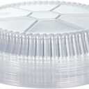 7 Inch Round Aluminum Pans with Lids (60 Pack) Disposable Foil Pan with Clear Dome Top, Aluminum Tin for Roasting Baking Cooking