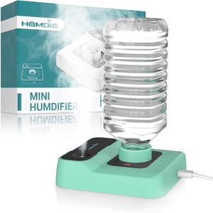 Portable Humidifiers for Travel, Small Mini Humidifier with Auto Shut-Off, Nightlight and Storage Bag for Hotel, Bedroom or Office, Plant Humidifier Indoor, MintGreen