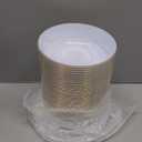 I00000 30 Pack White Plastic Bowls with Gold Rim,16 oz Disposable Soup Bowls,Premium Heavy Plastic Serving Bowls Ideal for Salad, Soup,Noodles