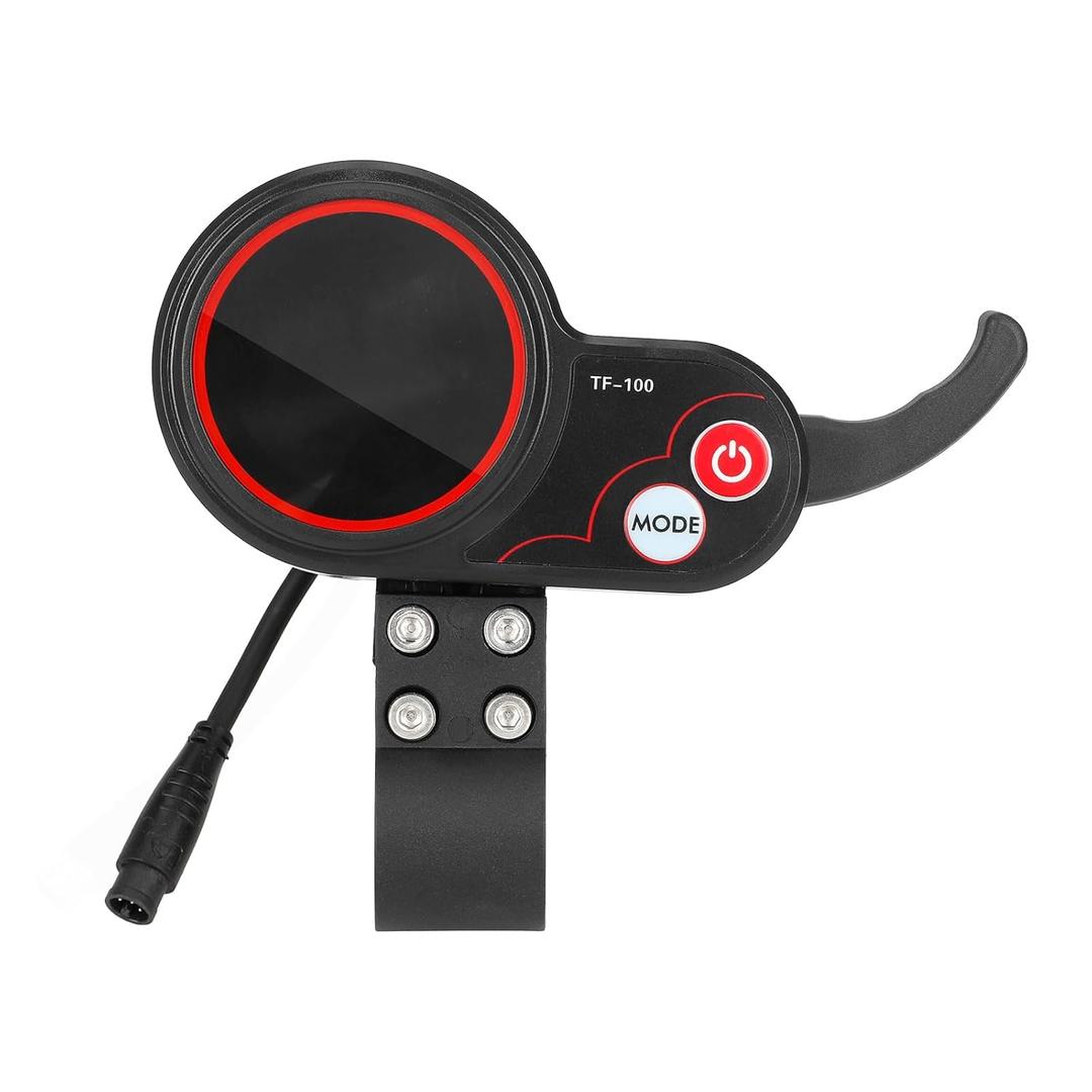 TF-100 6 PIN Electric Scooter Thumb Throttle Speedometer with LCD Display, 24V/36V/48V LCD Display Meter Finger Throttle, 2 in 1 Waterproof Plug for KUGOO M4/Pro Electric Scooter Parts (6 PIN)