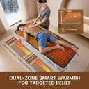 Bearhug Massage Table Warmer Heating Pad 30 x 71, Dark Grey Sherpa Wool Dual-Zone Heating Pad with 1-9 Hours Timer & 10 Heating Levels, LED Controller, Machine Washable