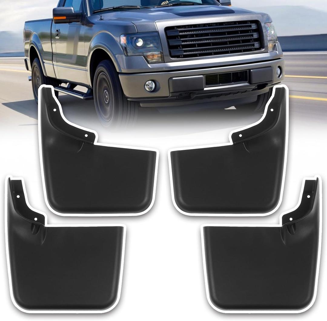 Mud Flaps Without Fender Flares Mud Guards Compatible with Ford F150 2004-2014 Pickup Splash Guards for Trucks Front & Rear Side 4pcs