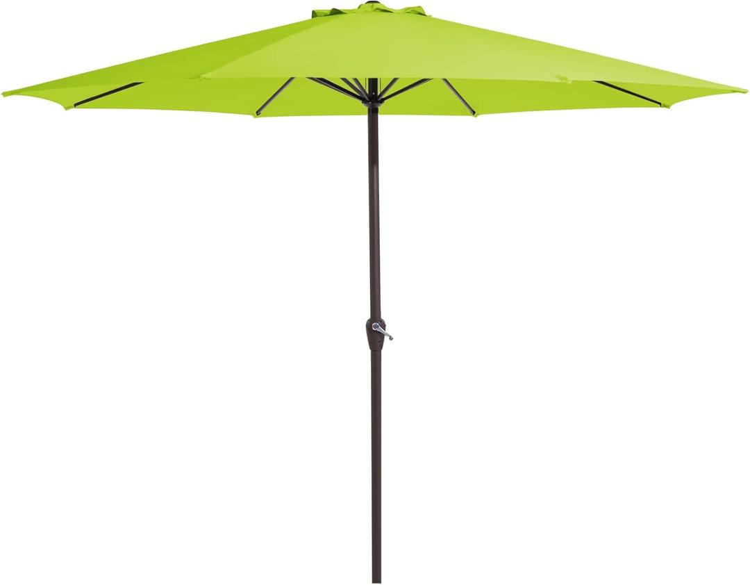 MEWAY 12ft Patio Umbrella Outdoor Table Umbrellas with Crank, Market Umbrella 8 Sturdy Ribs for Deck, Garden, Pool and Backyard, Apple Green