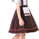 Girls Bavarian Oktoberfest Costume German Dirndl Dresses Outfit Fraulein Oktoberfest Costumes Kids (Brown) XL