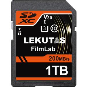 1T(999GB) SDXC UHS-I Memory Card - Up to 200MB/s Read Speed, C10, U3, V30, 4K UHD, Full-HD & 4K Video SD Card for Canon Nikon Sony Fujifilm DSLR, Mirrorless Cameras