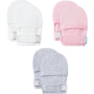 HAPIU Baby No Scratch Mittens Stay On, 100% Cotton Breathable, Adjustable Infant Gloves for Boys Girls, Newborn - 12 M (Full Blush&cloud&gray Heather) HAPIU Baby No Scratch Mittens Stay On, 100% Cotton Breathable, Adjustable Infant Gloves for Boys Girls, Newborn - 12 M (Full Blush&cloud&gray Heather)