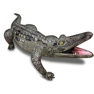 HOHQB Inflatable Alligator Pool Toys Realistic Blow up Alligator Deco Animal Reptile Party Decoration Props and Gator Pool Floats Kids Jungle Party Decorations