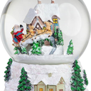 Revolving Christmas Train Snow Globe  Color-Changing LED Music Box, 3D Christmas Tree Base, Hand-Painted Winter Scene, for Kids & Adults