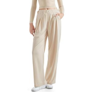 SUUKSESS Women Wide Leg Pants Elastic High Waisted Work Pants Flowy Palazzo Pants (X-Small, Ash)