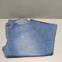 High Waist Wide Leg Jeans, Light Blue Denim, Elastic Waistband, Baggy Fit (3X)