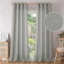 BGment Faux Linen Curtains 95 Inches Long Set of 2 Panels, Living Room Long Curtains Burlap Textured Thick Light Filtering Privacy Grommet Window Treatments, 52 x 95 Inch, Grey