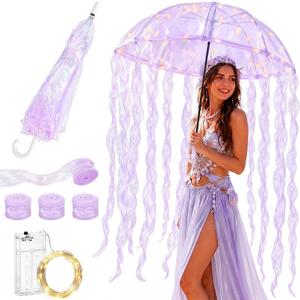 Dansydaisy Jellyfish Umbrella Costume LED DIY Halloween Cosplay