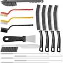 15pcs Crevice Cleaning Brush, Hard Bristle Scrub Brushes Tools, Multifunctional Grout Brush for Home, Bathroom, Kitchen, Window and Corners