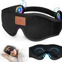 Sleep Headphones, Sleep Mask with Bluetooth Headphones, 3D Blackout Eye Mask with Mic and HD Speakers, Music Eye Mask for Women and Men, Ideal for Travel, Naps, Meditation, Relaxation (Pack Of 2)