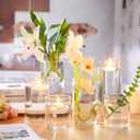 Yungyan 36 Pcs Glass Cylinder Vases for Centerpieces Tall Clear Flower Vase with Floating Candles Transparent Bulk Glass Votive Holders for Wedding Table Centerpiece Home Decor (4/6/8 Inch Tall)