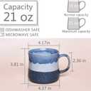 Bosmarlin Large Ceramic Coffee Mug, Big Tea Cup for Office and Home, 21 Oz, Dishwasher and Microwave Safe, 1 PCS (Blue)