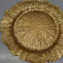 MAONAME 13" Gold Charger Plates Set of 100, Plastic Reef Plate Chargers Bulk, Round Charger for Dinner Plates, Table Chargers for Wedding Decor