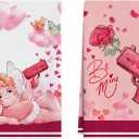2 x XCHI Love Hearts Cupid Rose Flower Valentine's Day Kitchen Towels Dish Towels 18x26 Inch Home Kitchen Decorations Hand Towels Set of 2 Drying Dishcloth