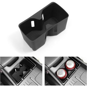 LUCKEASY Center Console Water Cup Holder Insert Compatible with 2024 2025 2026 Hyundai Santa Fe Not for Tucson Center Console Water Drink Limiter Holder for Hyundai Santa Fe Silicone Black