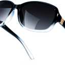 LVIOE Polarized Sunglasses for Women Retro Oversized Shades with UV400 Protection LS8158 (A08 Gradient Blue Frame/Grey Polarized Lenses)