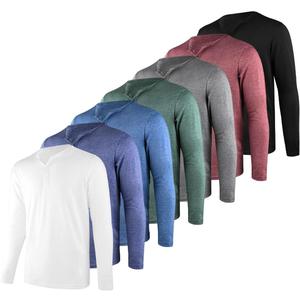 Liloak 7Pack Mens Henley T-Shirts, Multipack Henley Short Sleeve Shirts, 3 Button Tee Shirts Multi Color, Classic Casual T Pack (XXL)