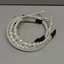 BEAYFILY 4 Pack Pearls Fashion Headbands,White Artificial Pearl Rhinestones Hairbands,Bridal Hair Hoop Party Wedding Hair Accessories for Women Girls