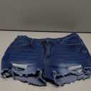 Women's Casual High Waisted Summer Denim Shorts Frayed Hem Stretch Slim Fit Ripped Destroyed Jean Shorts, Size L