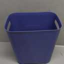 UUJOLY Plastic Small Trash Can Wastebasket, Garbage Container Basket for Bathrooms, Laundry Room, Kitchens, Offices, Kids Rooms, Dorms, 3.5 Gallon, Blue