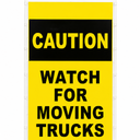 Cortina PLASTX FF HD Safety Barricade, Caution Watch Out For Moving Trucks, 20lbs