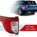 LED Tail Lights Assembly Compatible with 2020-2023 Ford Explorer Base/XLT/Limited/Platinum Taillight Rear Brake Lamp Signal with Bulbs and Harnesses Left Driver Side LB5Z13405F FO2800275