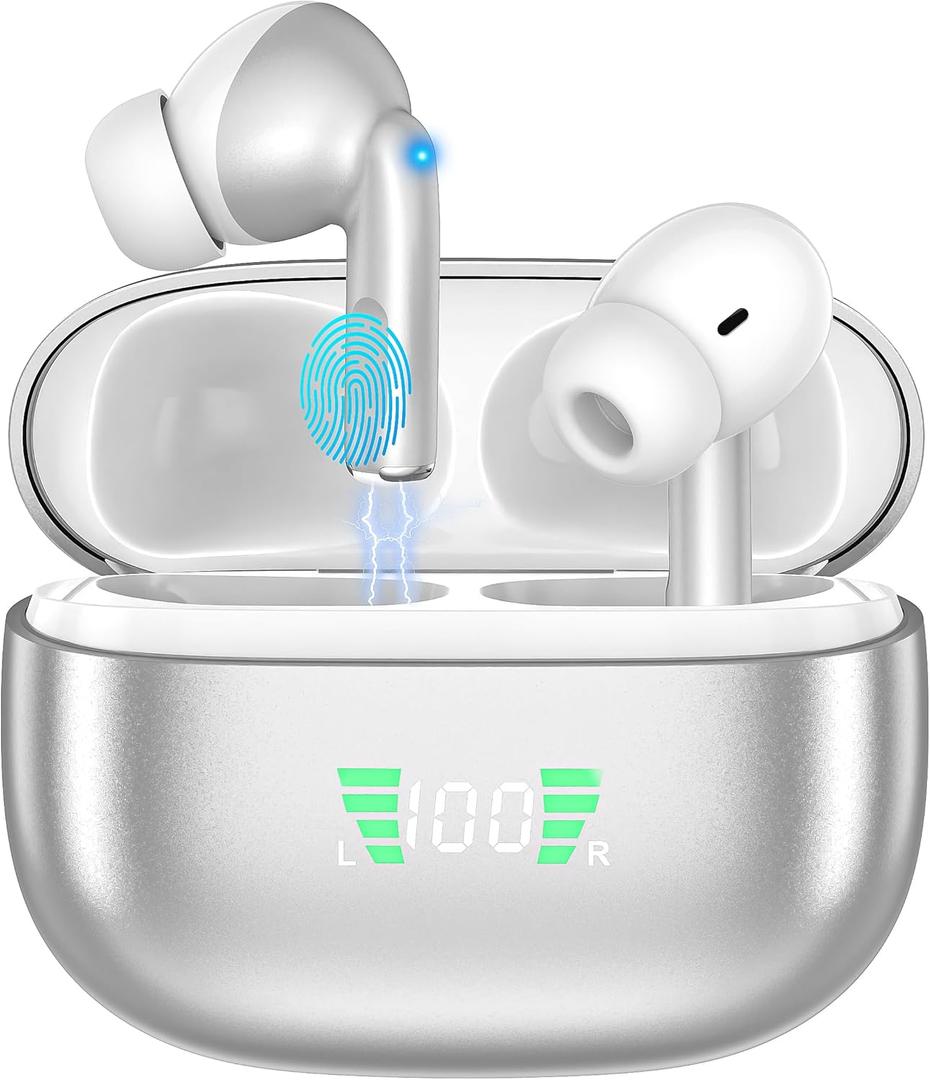 AI Language Translator Earbuds 3-in-1 Translating Earbuds Real Time for 114 Languages, Wireless Bluetooth Translation Earbud, Translation Headphones, Audfonos Traductores, Ideal for Travel & Business (Silver)