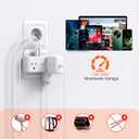 2 x 2 Pack  7 in 1 European Travel Plug Adapter, Travel Essentials, International Travel Adapter with 4 Outlets 3 USB Ports(2 USB C), US to Europe Plug Adapter to Most Europe Spain Italy France