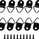 BokWin 100 Pcs Triangle Picture Hangers with Screws D Ring Picture Hang Solutions for Hanging Photos Picture Craft, (Black)