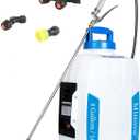 4 Gallon Garden Sprayer 18 V 2.0 Ah Battery Powered Backpack Sprayer for Spraying, Cleaning, Fertilizing 40-70 PSI Pump with Brass Handle & Multiple Nozzles & Battery Charger (16L White)